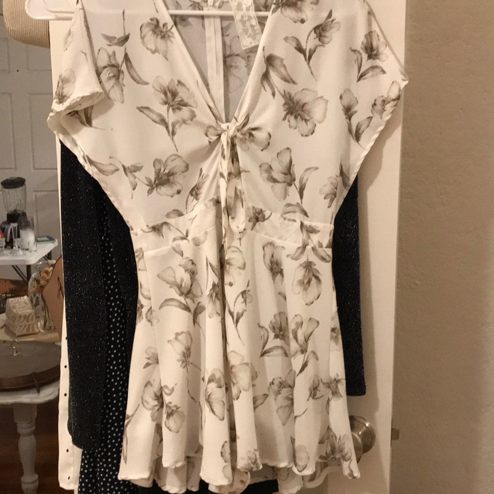 Tie front romper